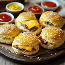 Beef bacon cheeseburger bombs are tasty bites filled with all your favorite flavors. They combine ground beef, cheese, and crispy bacon, all wrapped in soft biscuit dough. Each bite packs a punch of savory goodness.
