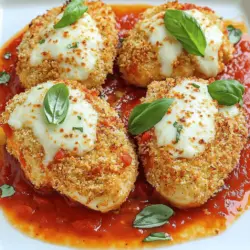 To make the best crispy chicken parmesan, you need a few key ingredients. First, use two large chicken breasts. Flatten them for even cooking. Next, gather one cup of all-purpose flour. This helps the breading stick. You will also need two large eggs, beaten. They act as a binding agent.