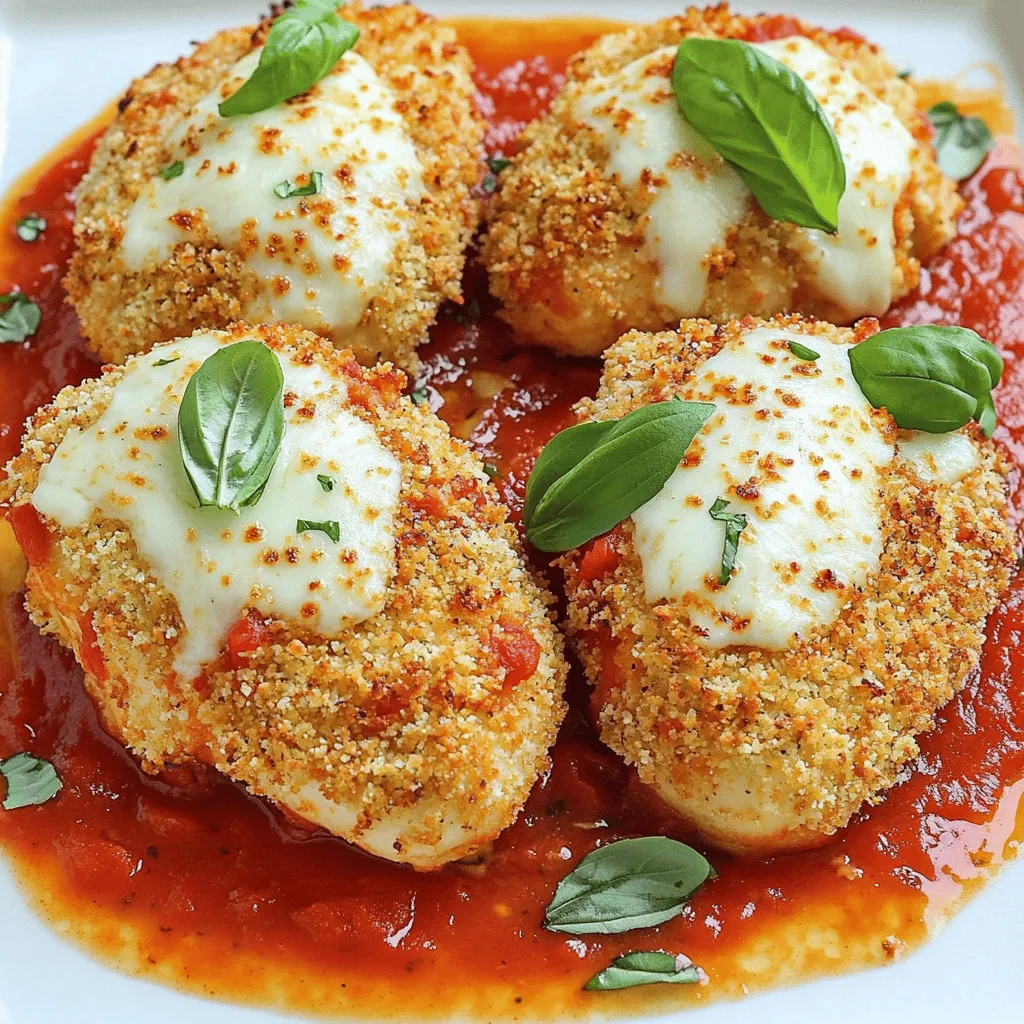 To make the best crispy chicken parmesan, you need a few key ingredients. First, use two large chicken breasts. Flatten them for even cooking. Next, gather one cup of all-purpose flour. This helps the breading stick. You will also need two large eggs, beaten. They act as a binding agent.
