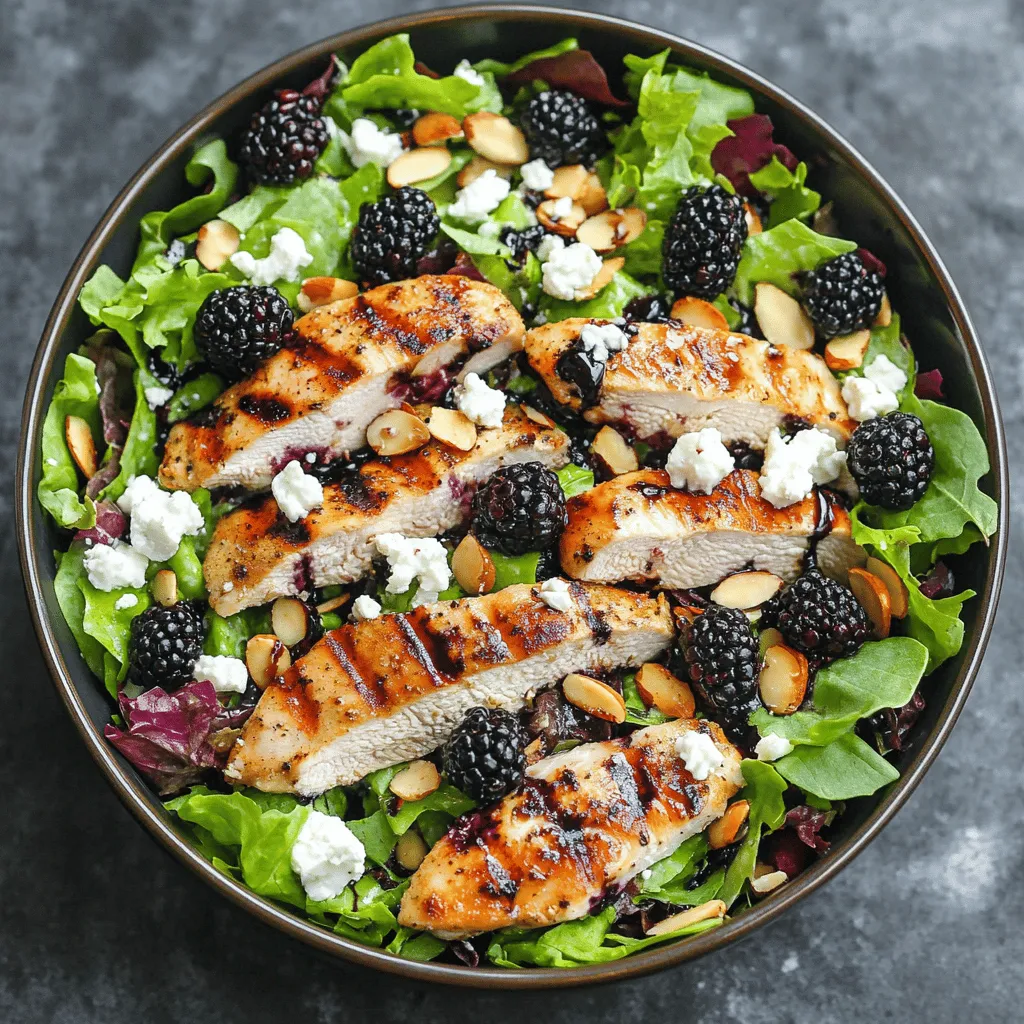 To create a tasty blackberry chicken salad, you need fresh salad ingredients. Here is what you will need: