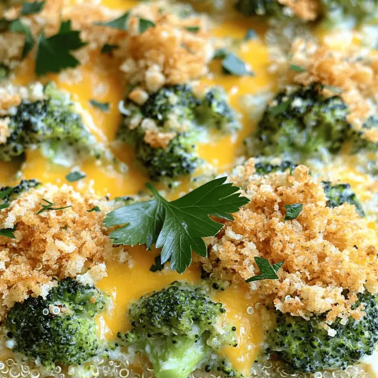 To make a great broccoli cheese casserole, you need a few key ingredients. First, use fresh broccoli. I like to use about 4 cups of fresh broccoli florets. This adds color and nutrition.