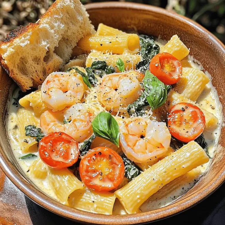 The main ingredients for a tasty shrimp ziti recipe include ziti pasta, fresh shrimp, and cream. You need 12 oz of ziti pasta. This pasta holds sauce well and adds a nice bite. A pound of large shrimp makes the dish special. Using fresh shrimp gives the best taste and texture.