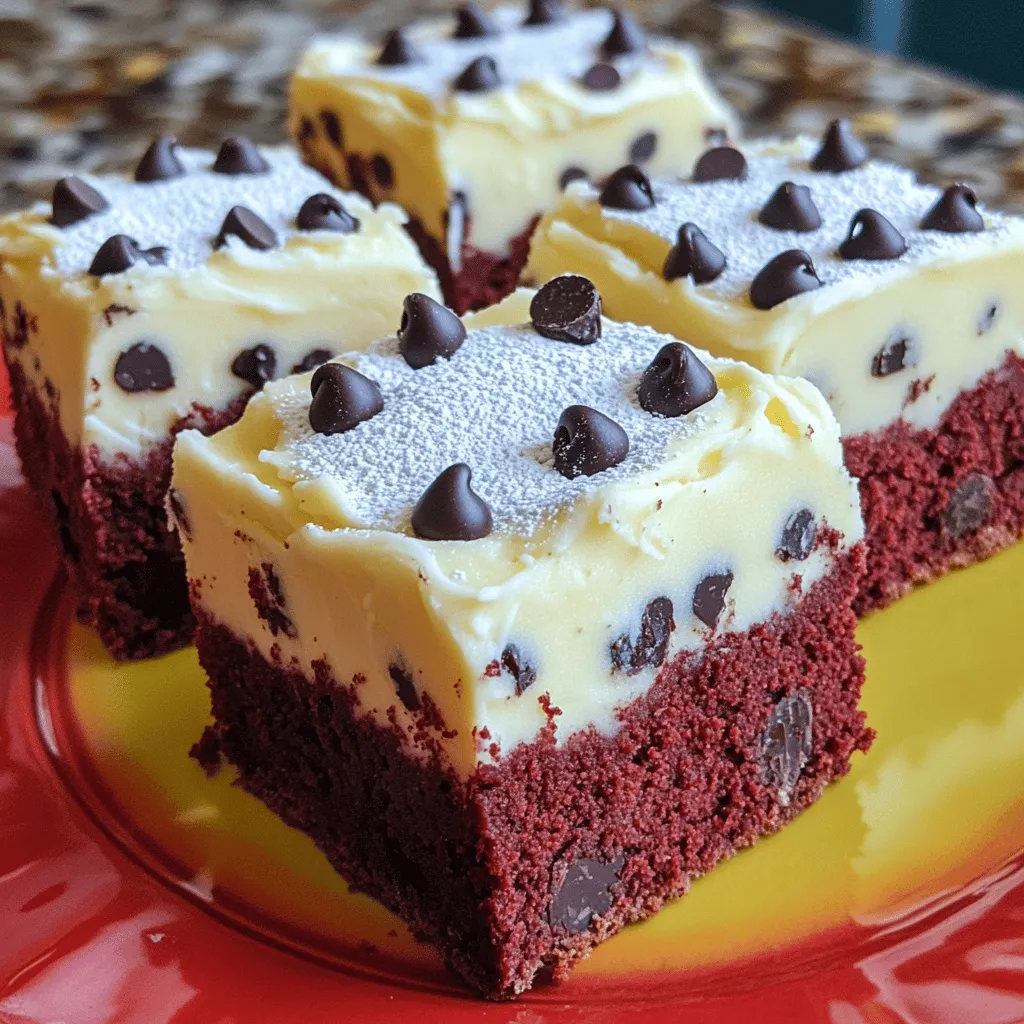 To make red velvet cookie dough bars, you need simple ingredients. Here’s a list of what you will use: