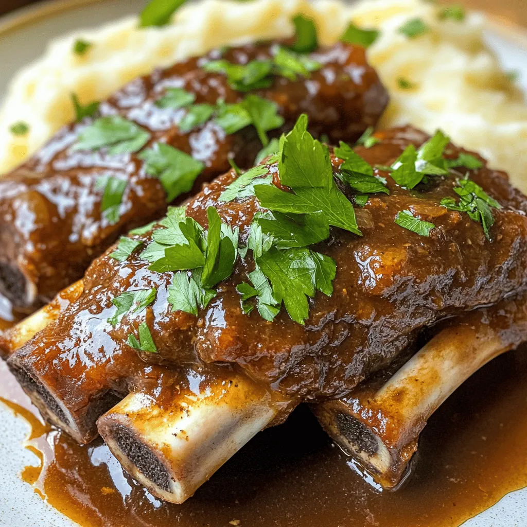 For a great cabernet braised beef ribs recipe, you need key ingredients. These include beef short ribs, onion, and garlic. You will also want beef broth and grape juice for depth. Tomato paste adds richness, while balsamic vinegar gives a nice tang. Fresh thyme brings herb flavor, and smoked paprika adds warmth. Carrots and celery add sweetness and texture. Lastly, don’t forget salt and pepper for seasoning.