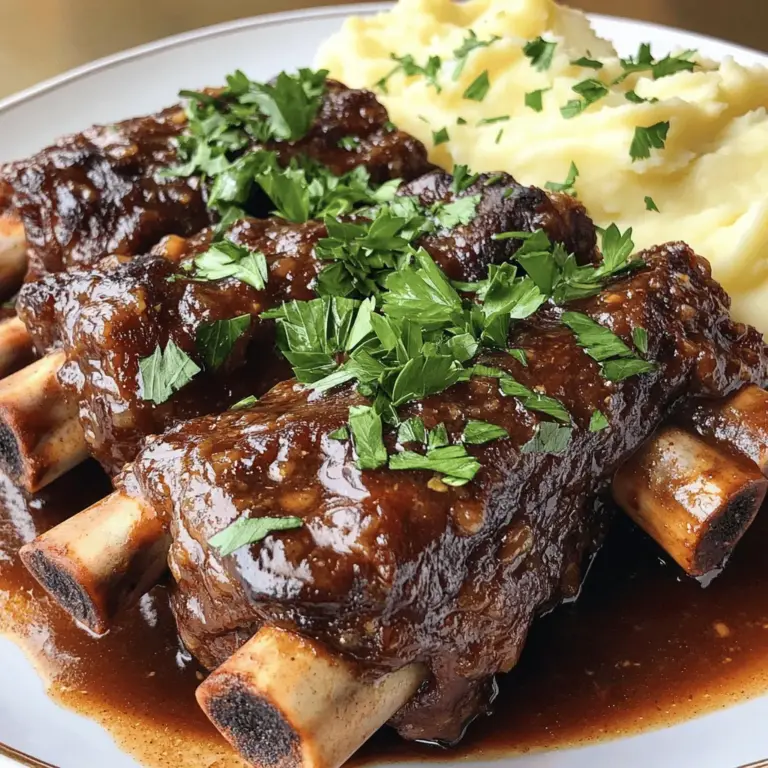 For a great cabernet braised beef ribs recipe, you need key ingredients. These include beef short ribs, onion, and garlic. You will also want beef broth and grape juice for depth. Tomato paste adds richness, while balsamic vinegar gives a nice tang. Fresh thyme brings herb flavor, and smoked paprika adds warmth. Carrots and celery add sweetness and texture. Lastly, don’t forget salt and pepper for seasoning.