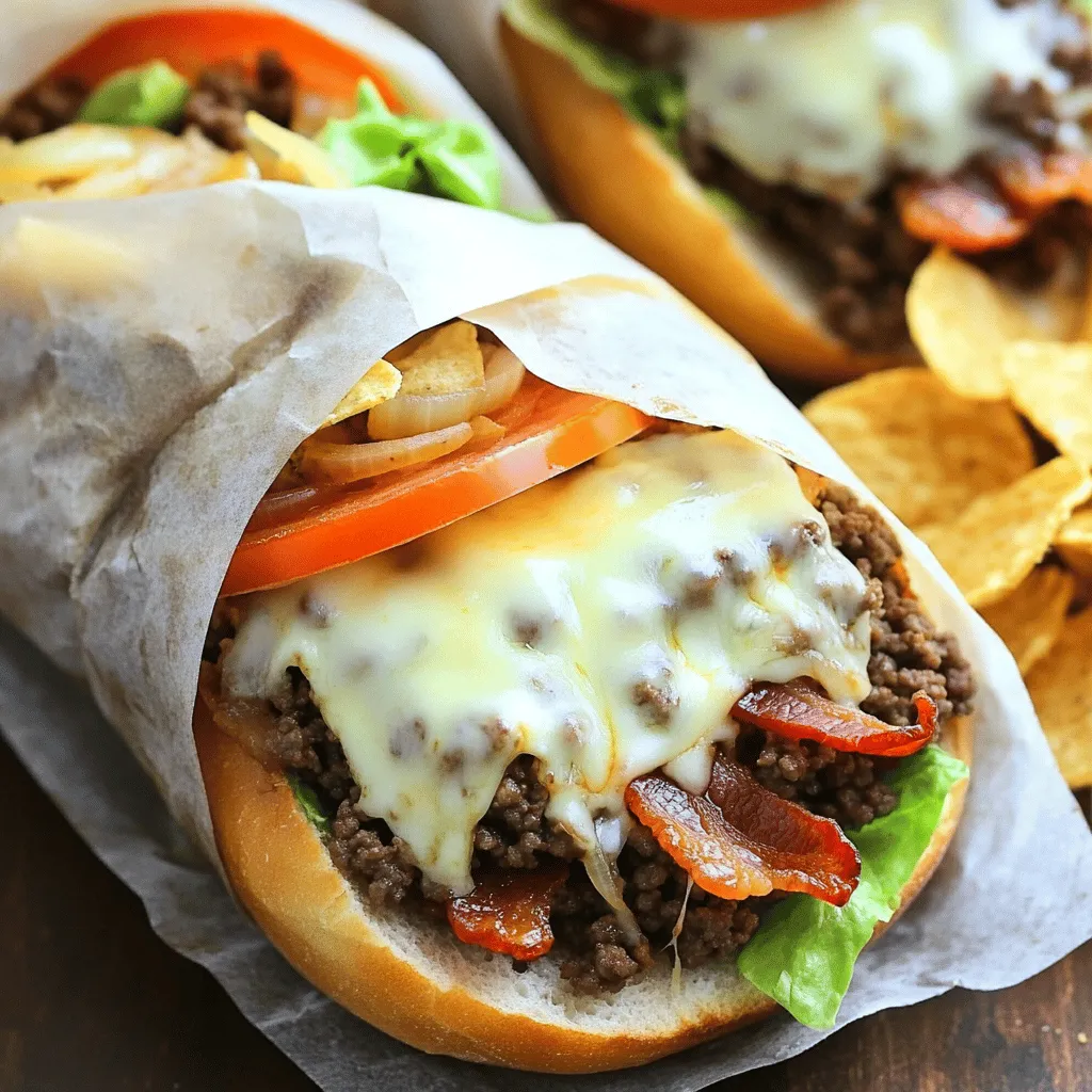 To create a mouthwatering chopped cheese and beef bacon sandwich, you need the right ingredients. Each component adds to the overall taste and texture. Let’s break down the essential items.