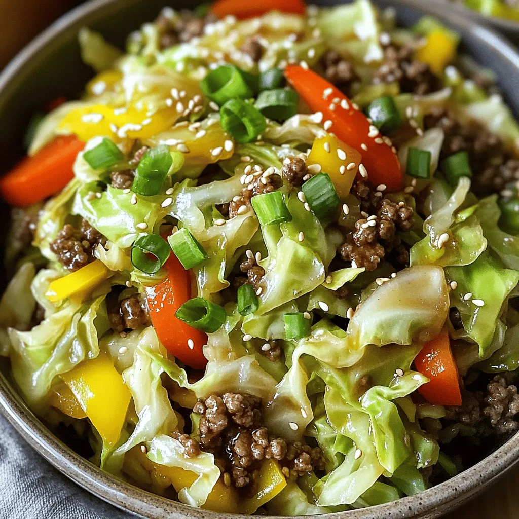 To make a tasty low-carb cabbage and beef stir fry, you need key ingredients. The main ones are: