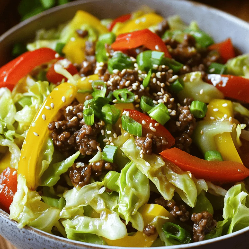 To make a tasty low-carb cabbage and beef stir fry, you need key ingredients. The main ones are: