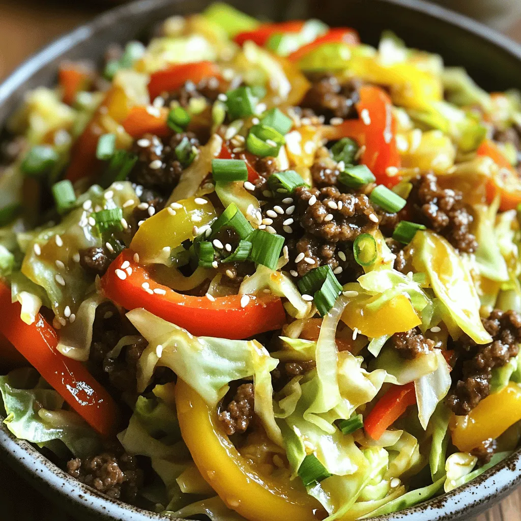 To make a tasty low-carb cabbage and beef stir fry, you need key ingredients. The main ones are: