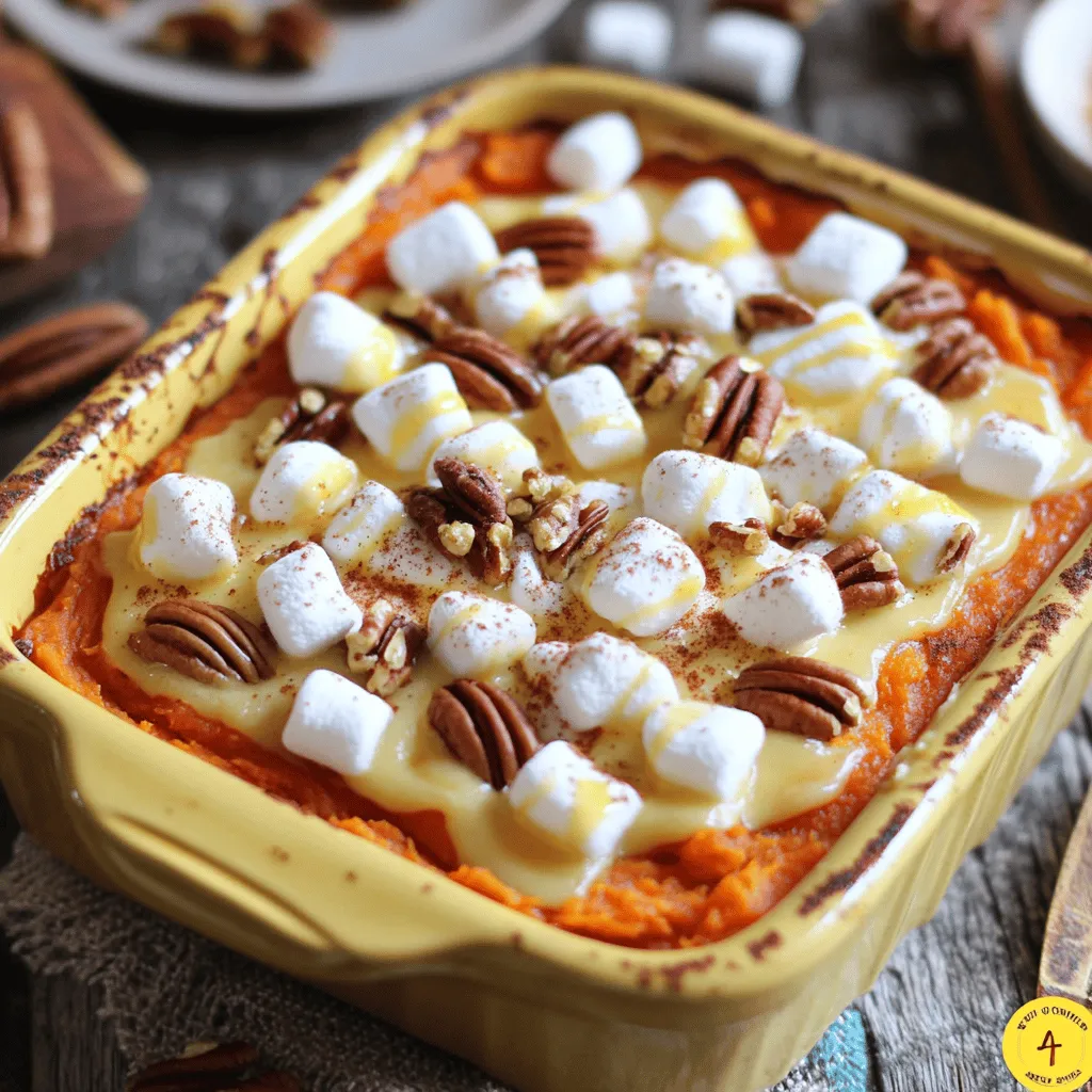 To make sweet potato casserole, you need a few key items. First, grab four medium sweet potatoes, about two pounds. Peel and cube them before cooking. You’ll also need half a cup of brown sugar and a quarter cup of granulated sugar for sweetness. Melt half a cup of unsalted butter and mix in half a cup of milk. Two large eggs will help bind the casserole. For flavor, add one teaspoon of vanilla extract, one teaspoon of cinnamon, a quarter teaspoon of nutmeg, and a quarter teaspoon of salt. Lastly, don’t forget two cups of mini marshmallows for that sweet, toasted topping.
