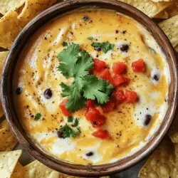 To make a great chili queso dip, you need simple but tasty ingredients. The best cheese for queso dip is cheddar. It melts well and has a nice flavor. I use two cups of shredded cheddar cheese in my recipe. Cream cheese adds creaminess and richness. One cup of softened cream cheese works perfectly.