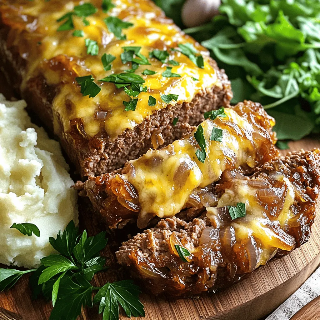 To make a great French onion meatloaf, you need the best meatloaf ingredients. You start with a mix of meats. I love using 1 pound of ground beef and half a pound of ground pork. This combo gives the meatloaf a juicy texture and rich flavor.