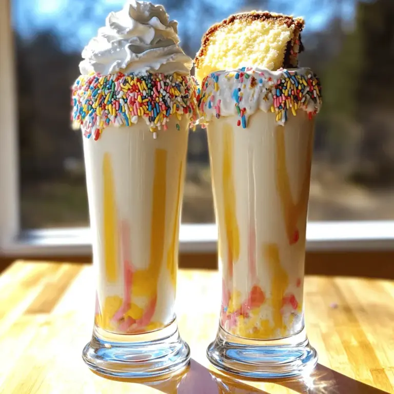 To make a cake batter milkshake, you need simple and fun ingredients. The base starts with 2 cups of vanilla ice cream. This gives the shake a creamy and sweet taste.