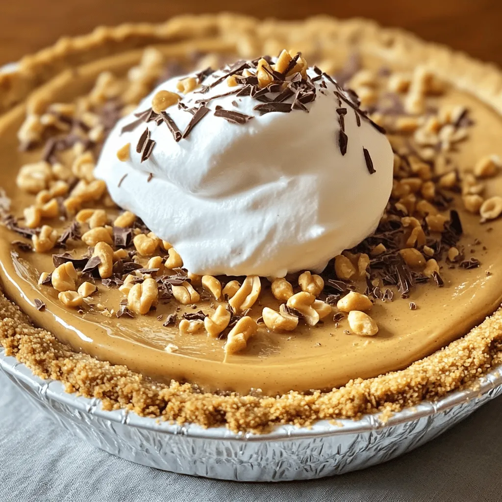 To make a great no bake peanut butter pie, you need just a few key ingredients. First, you will need graham cracker crumbs. They form the crust and give a nice crunch. You will also need unsalted butter. This helps bind the crumbs together for a strong base.