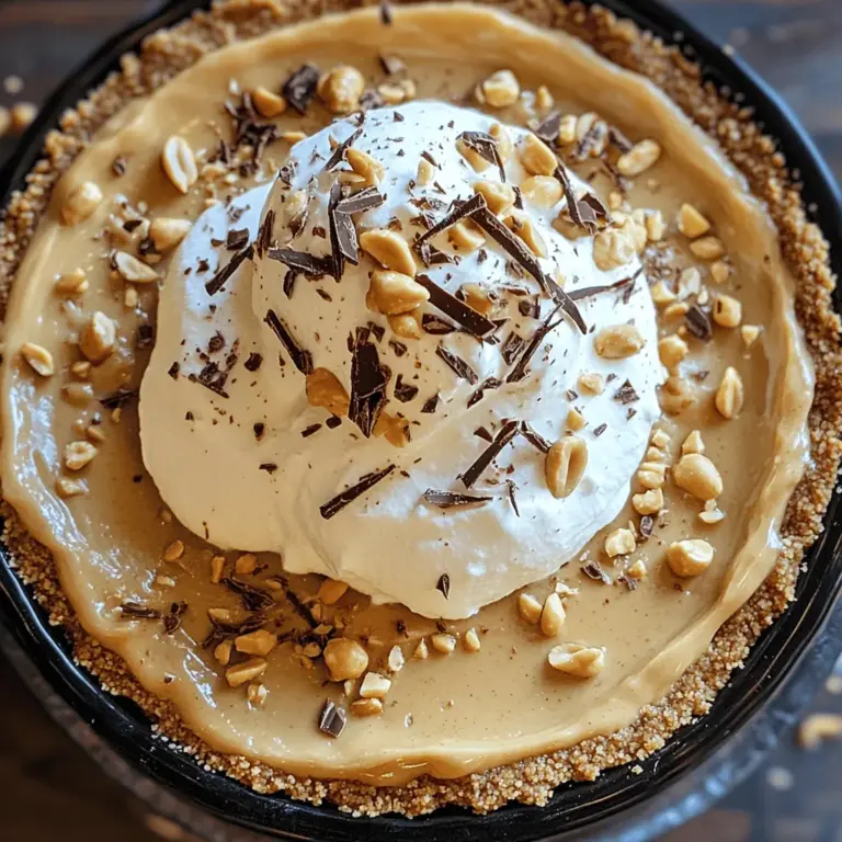 To make a great no bake peanut butter pie, you need just a few key ingredients. First, you will need graham cracker crumbs. They form the crust and give a nice crunch. You will also need unsalted butter. This helps bind the crumbs together for a strong base.
