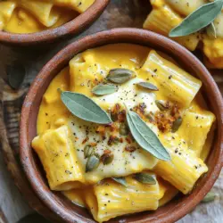 Pumpkin and Gruyere rigatoni needs a few simple ingredients. First, you will need rigatoni pasta. It holds sauce well and gives a nice bite. Next, pumpkin puree is a star in this dish. I prefer using canned pumpkin for ease, but homemade works great too.
