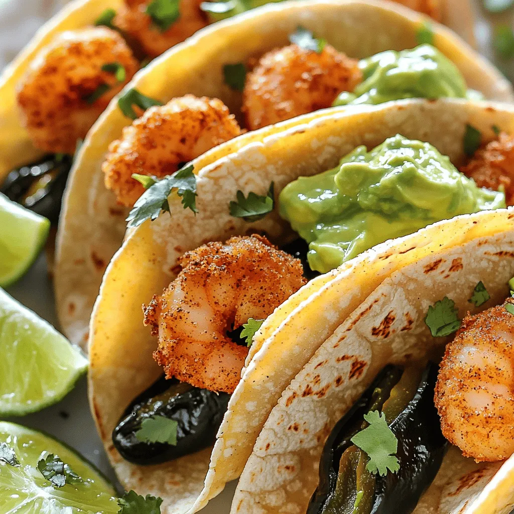 Crispy shrimp tacos start with fresh ingredients. The main star is shrimp, which should be large, peeled, and deveined. I love using one pound of shrimp for a hearty meal. Marinating the shrimp in buttermilk makes it tender and adds flavor.