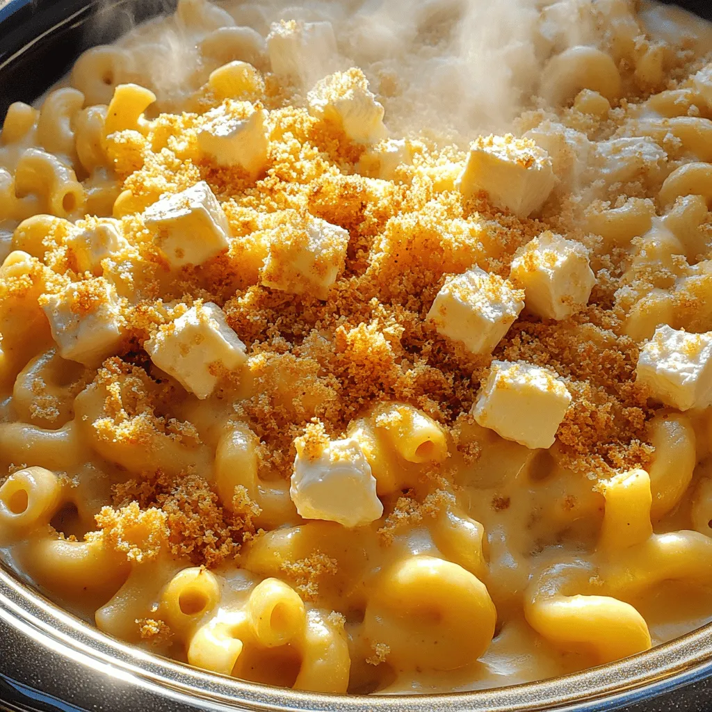 For a great Crock Pot Mac & Cheese recipe, you need simple ingredients. Start with 2 cups of elbow macaroni. This pasta shape holds cheese well. Next, use 4 cups of sharp cheddar cheese, shredded. It gives a bold flavor. Add 1 cup of mozzarella cheese for creaminess. 1 cup of cubed cream cheese adds richness.