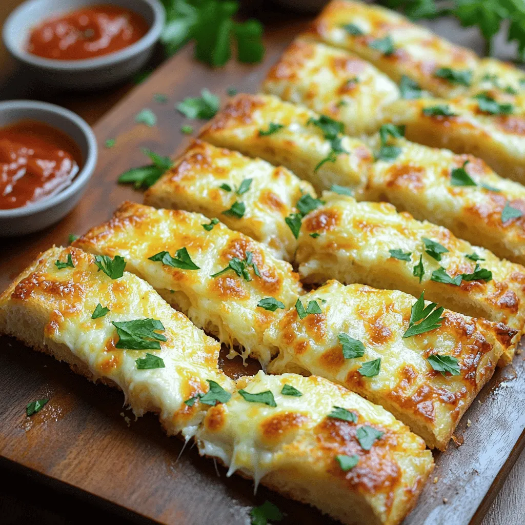 To make cheesy garlic bread, you need a few simple items. First, choose a great bread. A large baguette or Italian loaf works best. These breads have a nice crust and soft inside.