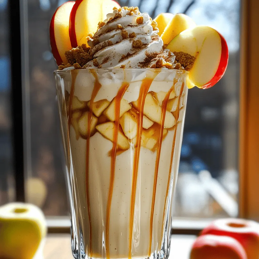 To make a caramel apple pie milkshake, you need a few key ingredients. First, use vanilla ice cream. It gives the shake a rich and creamy base. You will also need whole milk. This adds smoothness and helps blend the ingredients well.
