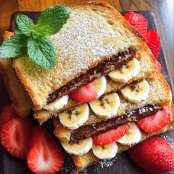 To make banana Nutella with strawberry, gather your key ingredients first. You need ripe bananas, fresh strawberries, Nutella, and thick slices of bread. These simple items create a rich and tasty dish.