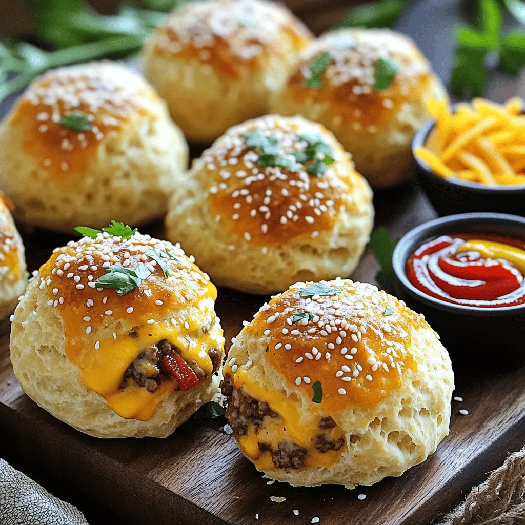 When making Beefy Bacon Cheeseburger Bombs, you need some tasty ingredients. Here’s a list that makes this dish a hit.