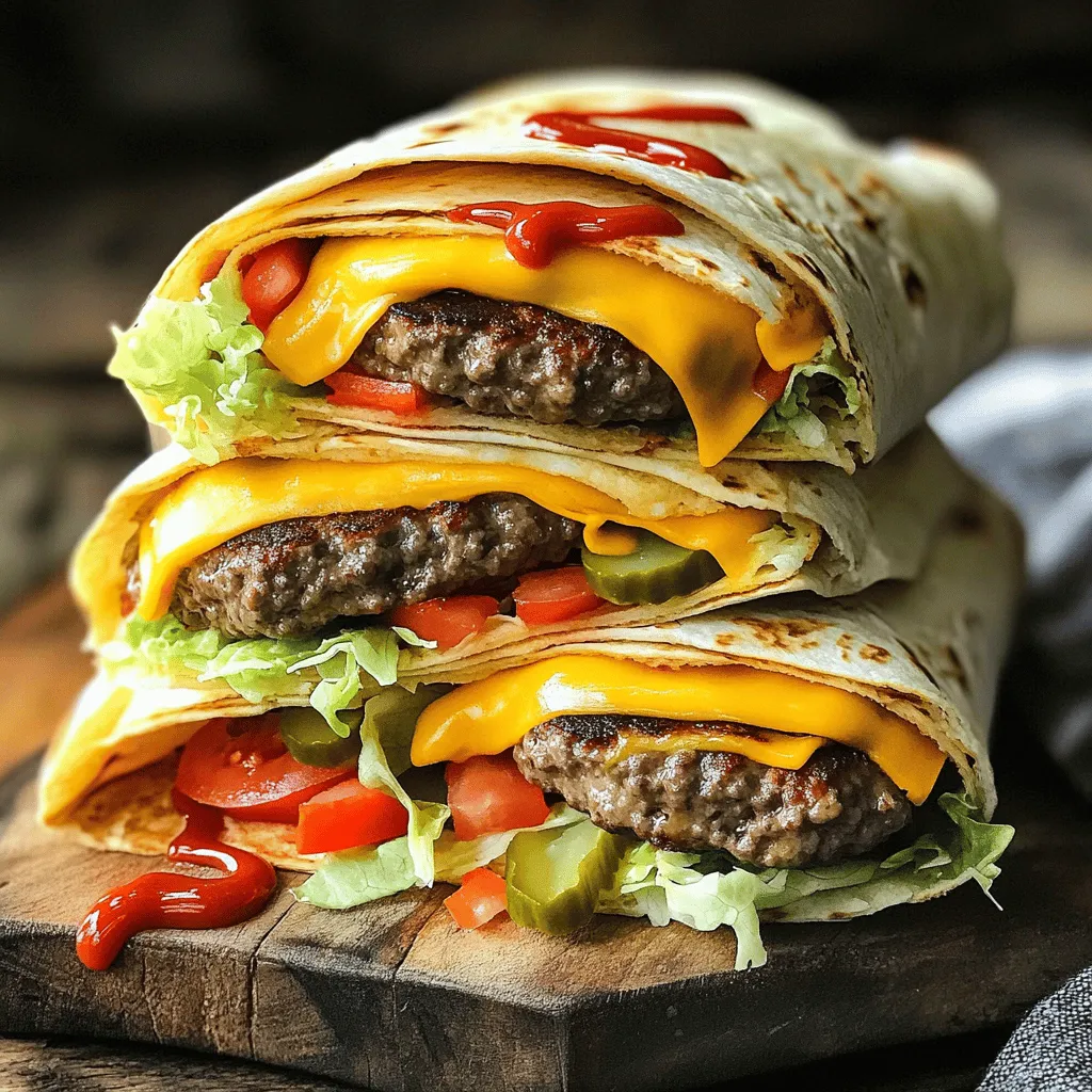 To make the best grilled cheeseburger wraps, you need simple ingredients. Here’s a quick list of grilled cheeseburger wrap ingredients:
