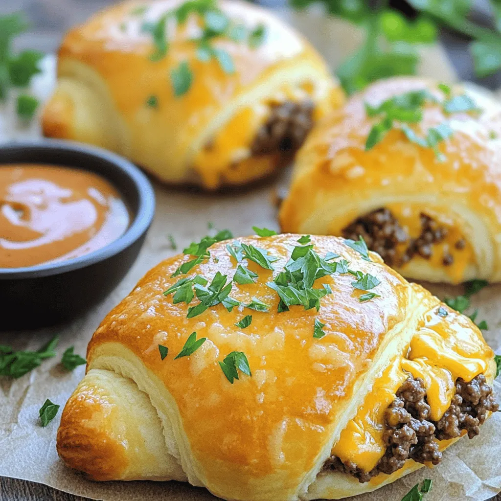 Garlic Parmesan cheeseburger bombs are a fun twist on classic burgers. They are small, stuffed bites that combine savory beef, cheese, and garlic. These tasty snacks are wrapped in soft crescent roll dough, making them easy to eat. You can enjoy them at parties or just as a quick meal.