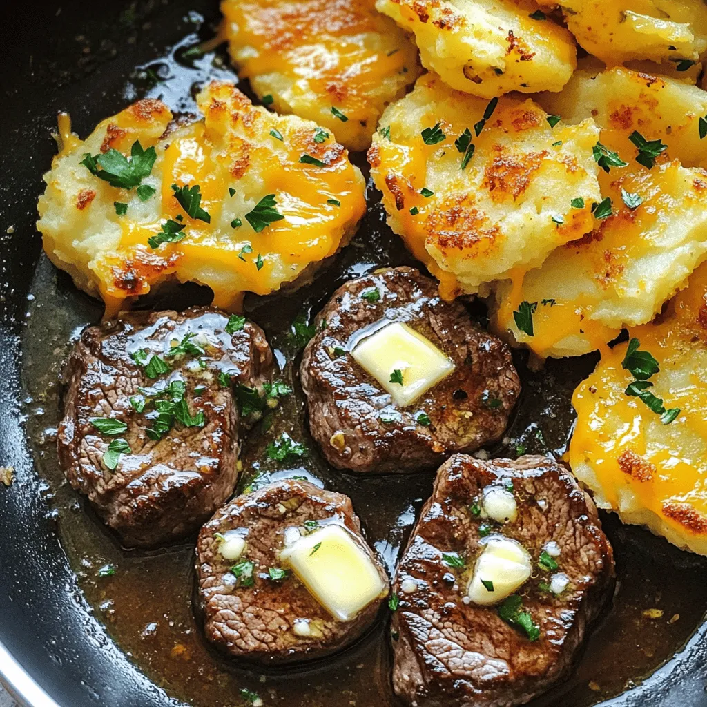 For garlic butter steak bites and crispy cheddar smashed potatoes, you need simple but tasty ingredients.