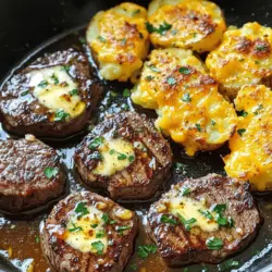 Garlic Butter Steak Bites with Crispy Cheddar Potatoes