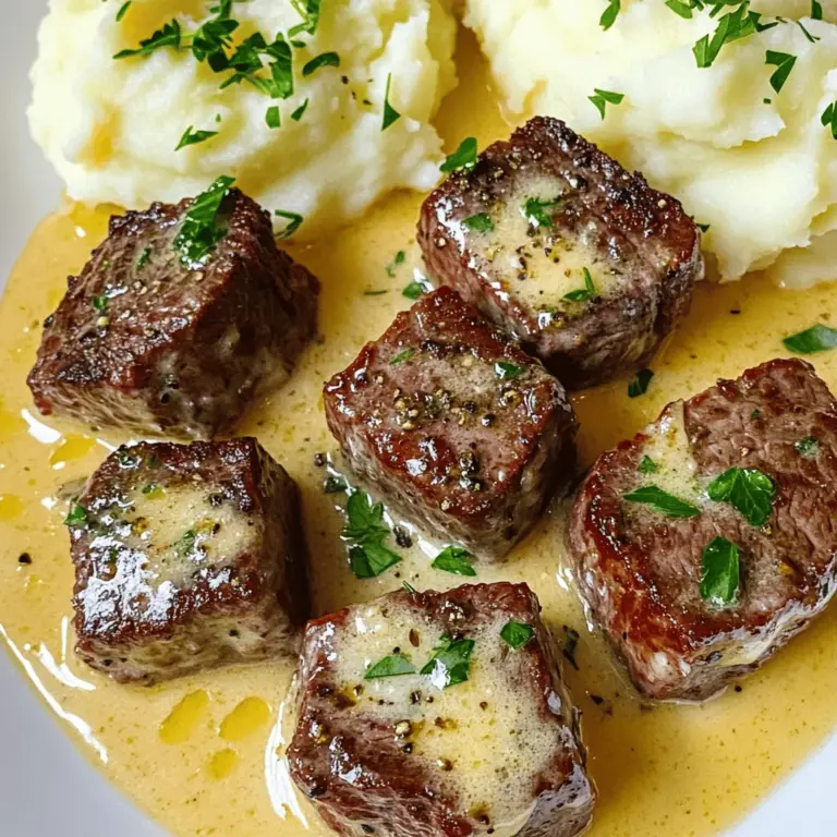 To make creamy garlic butter steak bites, you need fresh and simple ingredients. First, get one pound of sirloin steak. This cut is tender and perfect for bites. You will also need four tablespoons of unsalted butter. The butter gives your garlic butter sauce a rich flavor.