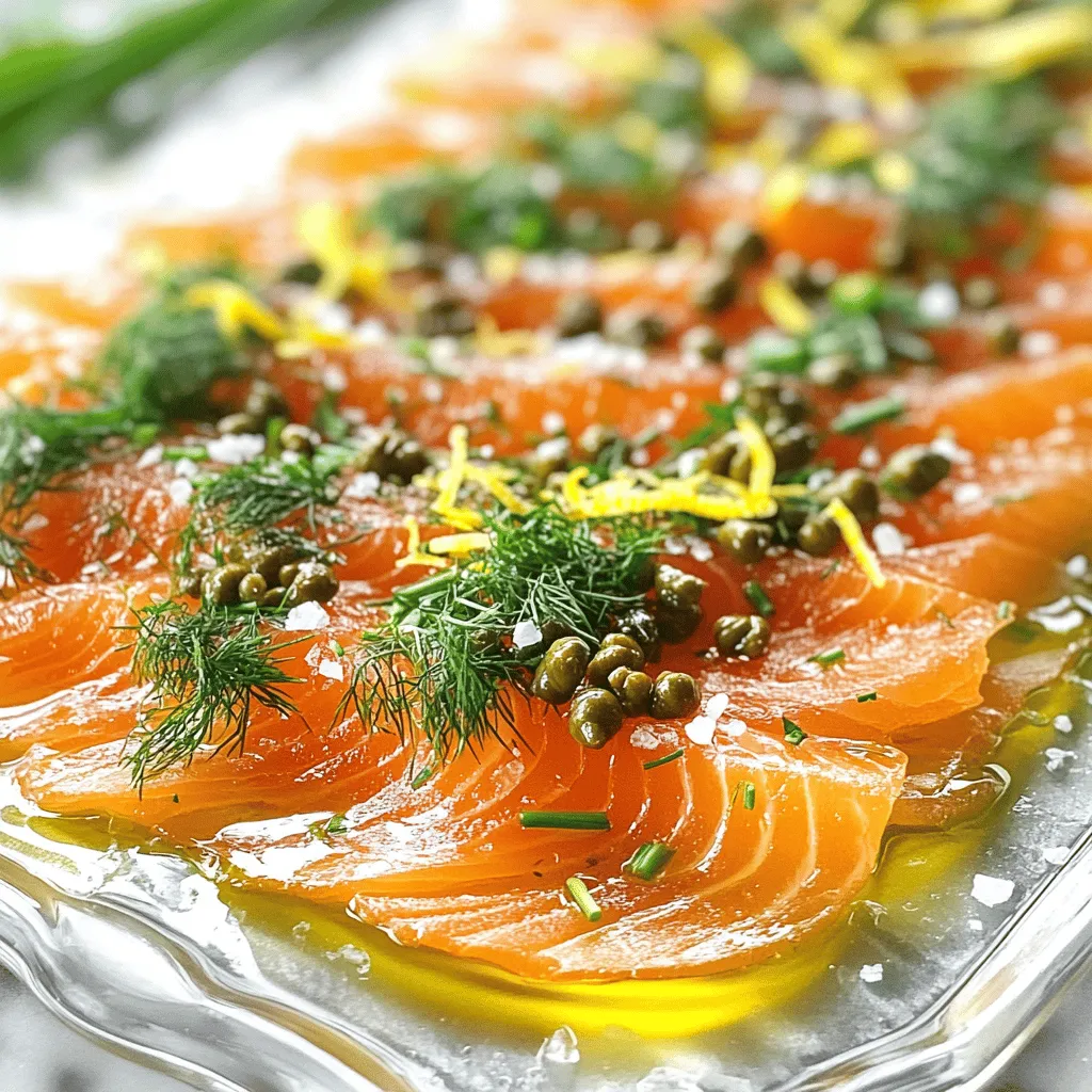 The key to a great smoked salmon carpaccio lies in its ingredients. You need fresh and high-quality items for the best taste.