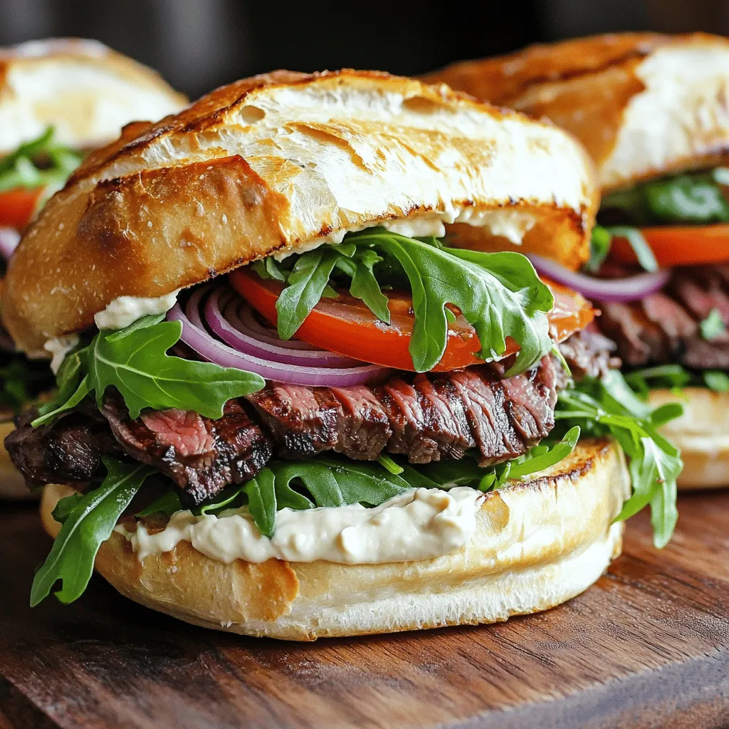 To make a great steak sandwich, you need a few key ingredients. First, choose a good cut of steak. Flank steak works well due to its flavor and tenderness. It cooks quickly and slices easily.