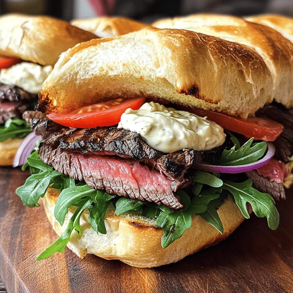 To make a great steak sandwich, you need a few key ingredients. First, choose a good cut of steak. Flank steak works well due to its flavor and tenderness. It cooks quickly and slices easily.