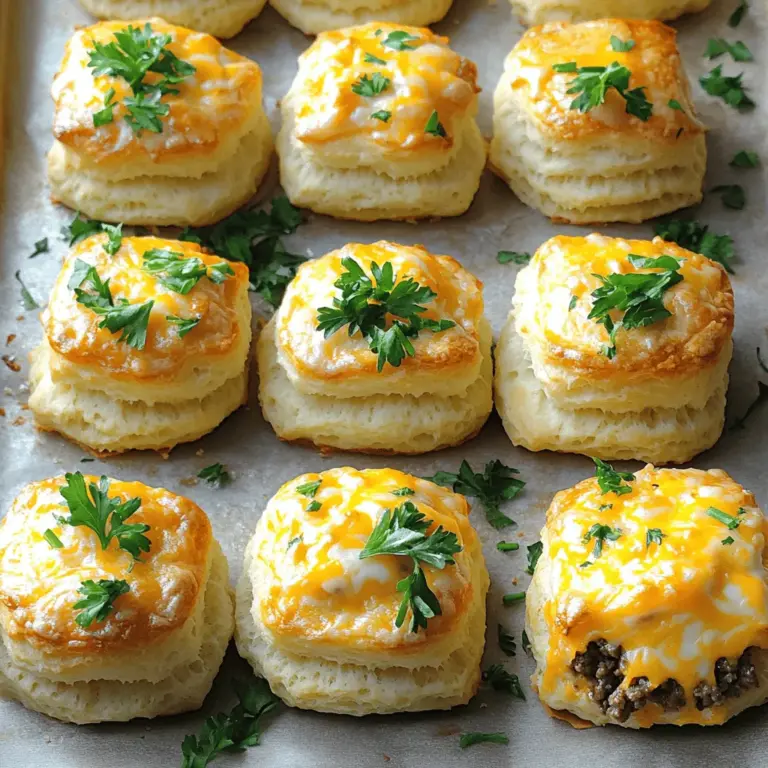 For cheesy beef biscuit bombs, you need simple but tasty ingredients. The main star is ground beef. It gives the bombs a rich flavor. You also need cheese. I like using cheddar and mozzarella for a gooey texture.