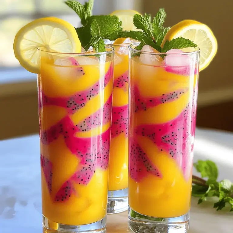 To make a great Mango Dragon Fruit Lemonade, you need fresh ingredients. Here’s what you need: