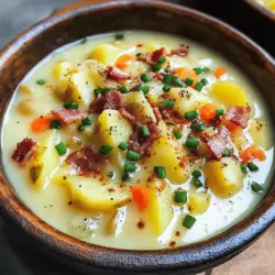 To make a great German potato soup, you need simple, fresh ingredients. The main star is the potato. I suggest using Yukon Gold potatoes. They give a creamy texture and a rich taste. Next, you will need a large onion. A finely chopped onion adds depth to the soup. Garlic is also key. Just two cloves, minced, will enhance the flavor.