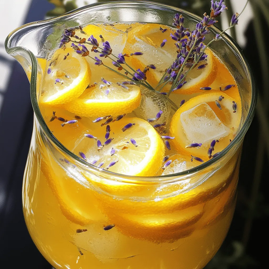 The main ingredients for sparkling lavender lemonade are simple yet delightful. You will need freshly squeezed lemon juice, honey or agave syrup, water, culinary lavender buds, and sparkling water. Each ingredient plays a key role in creating a balanced drink.