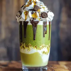 To make a Cookies & Cream Matcha Frappe, you need some key matcha frappe ingredients. The base includes one cup of milk, either dairy or non-dairy. Next, you will need two tablespoons of matcha powder, which gives the drink its vibrant green color and unique flavor. Ice cubes are essential for that chilled texture, so grab about one cup.