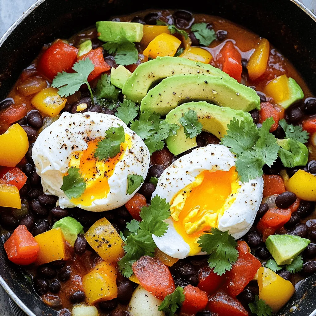 To make a great breakfast chili, you need simple, fresh ingredients. Start with black beans and diced tomatoes from a can. These give your chili a hearty base. Next, add a bell pepper; red or yellow works well. Diced onion and minced garlic bring a punch of flavor. Cumin, smoked paprika, and chili powder add warmth and depth. These spices make your dish exciting. You can find them in any spice aisle.