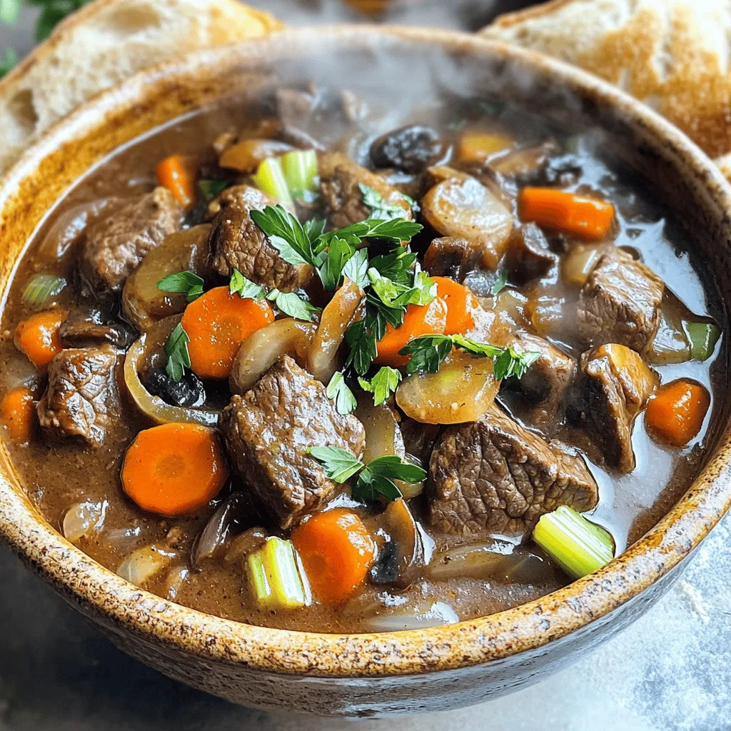 To make beef carbonnade stew, you need quality ingredients. Start with 2 pounds of beef chuck, cut into 1-inch cubes. This cut is perfect because it becomes tender with slow cooking. You also need 3 tablespoons of olive oil for browning the beef. Two large onions, sliced thin, add sweetness to the stew. Three cloves of garlic, minced, bring in a robust flavor.