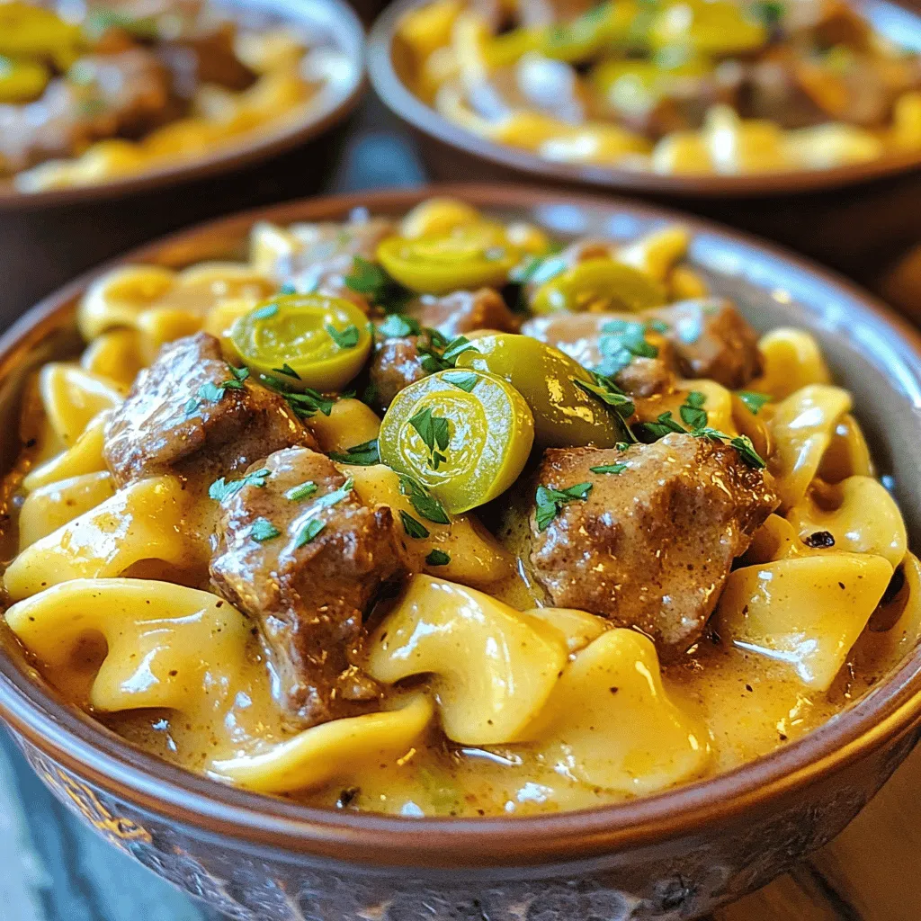 The savory Mississippi beef noodles recipe shines with a few key ingredients. Each one plays a role in making this dish rich and tasty.