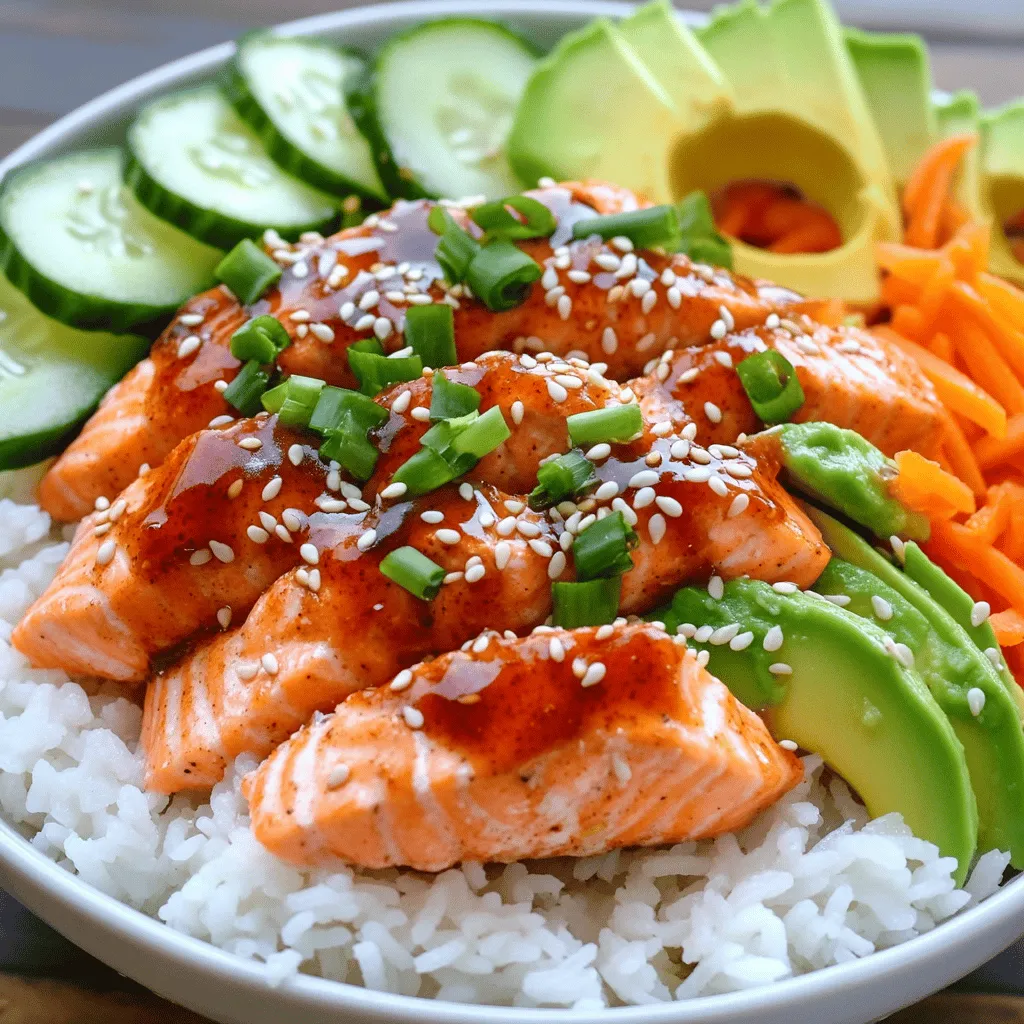 To make a spicy salmon rice bowl, you need fresh, simple ingredients. Here’s what you will need: