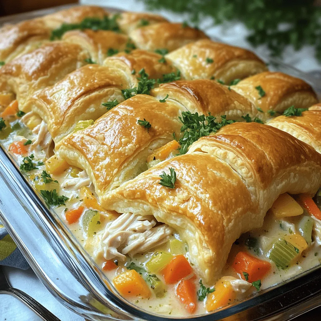 The main ingredients in chicken pot pie are simple and tasty. You need cooked chicken, frozen mixed vegetables, and creamy soup. For this recipe, I use two cups of shredded chicken. This gives you a good protein base. I like to use rotisserie chicken for its flavor and ease.