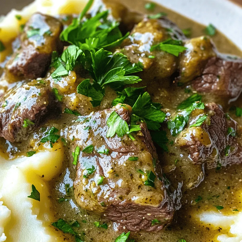 When making beef tips, the cut of meat is key. You want cuts that are tender and full of flavor.