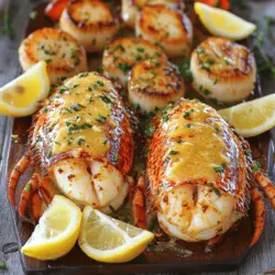 Garlic Butter Lobster Tail & Scallops Feast Delight