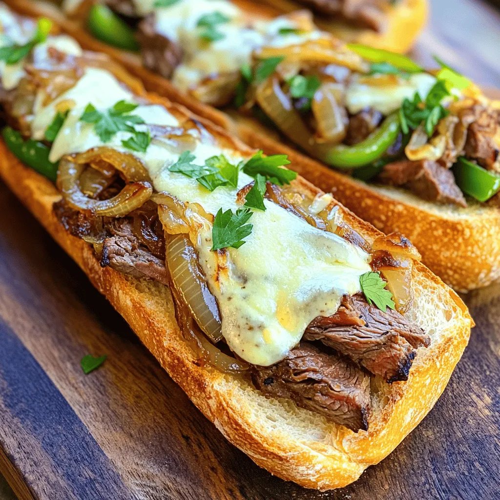 For the best garlic Philly cheesesteak bread, gather these key ingredients: