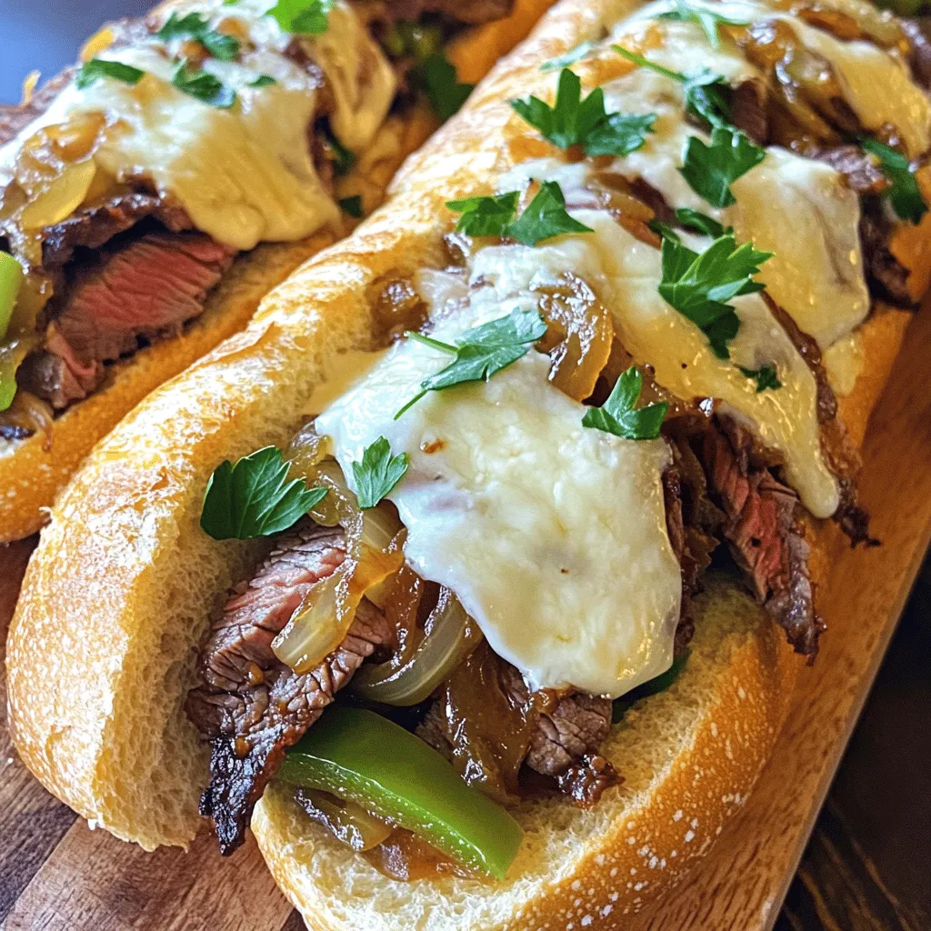 For the best garlic Philly cheesesteak bread, gather these key ingredients: