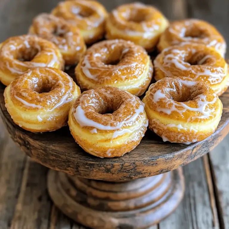 Buttery cinnamon roll doughnuts are a delightful blend of two favorites: cinnamon rolls and doughnuts. They have a soft, fluffy texture and a rich taste. This recipe combines sweet cinnamon filling with a doughnut shape.