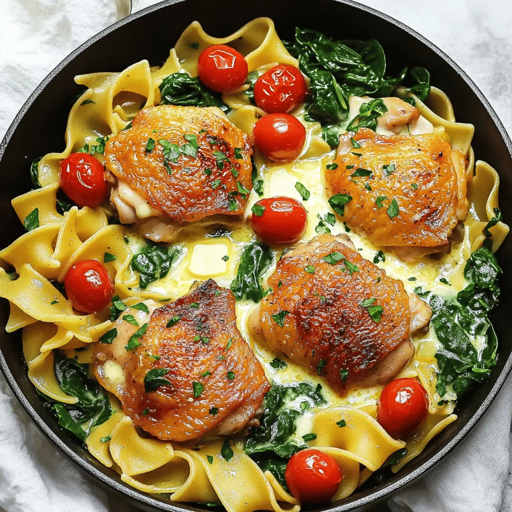 To create my one-pan chicken with buttered noodles, you need simple, fresh ingredients. Let’s break them down.